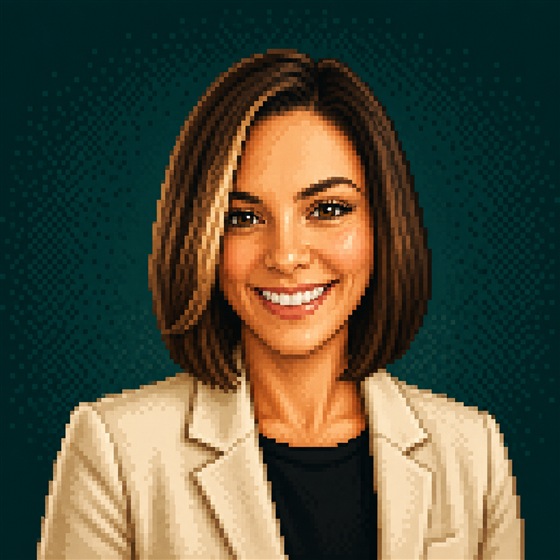 Pixel-art portrait of Emily McBeth